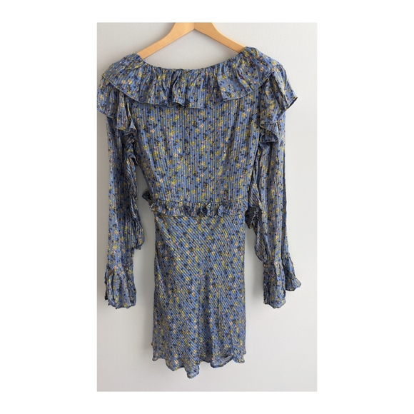 New WOT Free People Sweetest Thing Mini Floral Dress in Blue - Picture 8 of 16